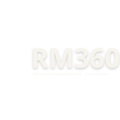 Logotipo do curso RM360, Restaurant Management 360 de Joana Teixeira, fundo transparente